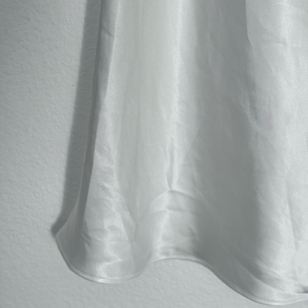 Vintage White Satin and Black Lace Slip Dress Nightgown - Picture 6 of 6